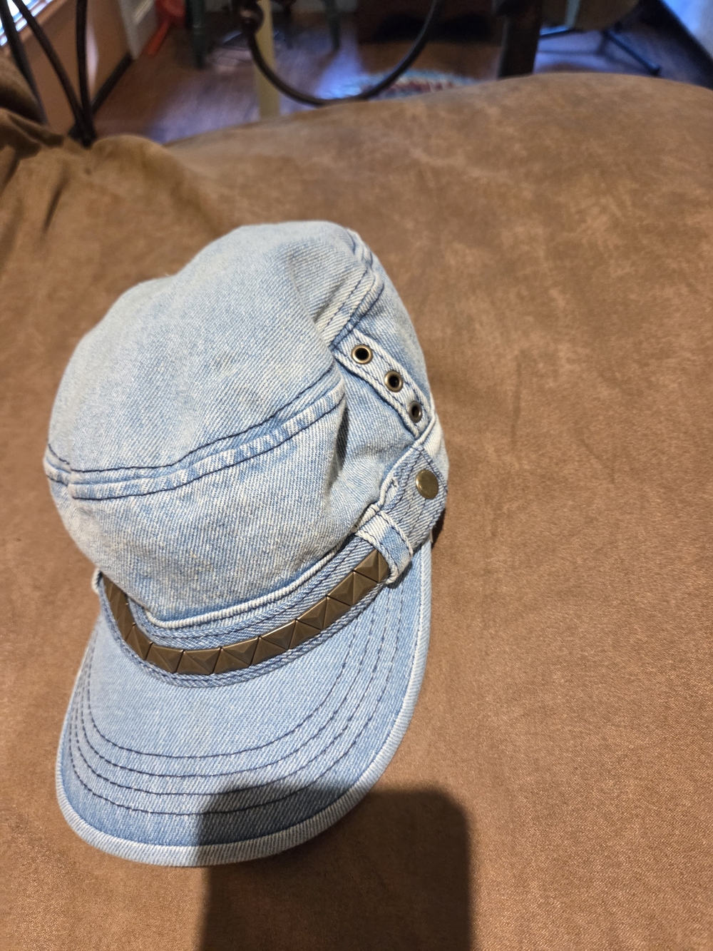 Y2K  JOE BOXER Denim Cadet Cap - Light Blue
